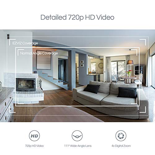 EZVIZ Indoor Wi-Fi Security Camera, 25ft Night Vision, Motion Detection Alert, Baby/Pet Monitoring, 111° Wide Angle, Two-Way Audio, IPC Works with Alexa Google Home (CTQ2C-WH)