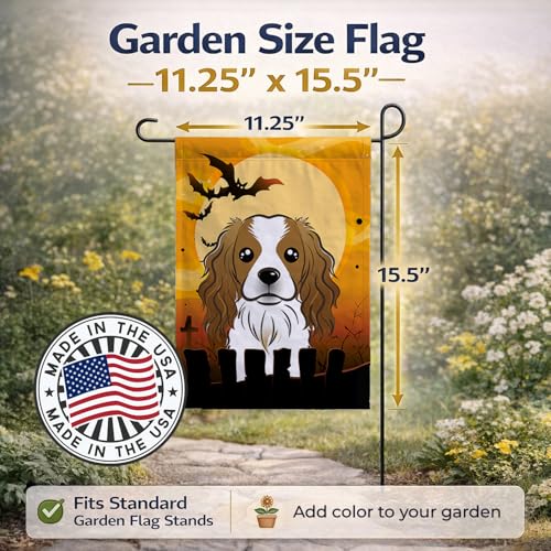 Drapeau petit format Cavalier Spaniel multicolore et résistant pour jardin - 4