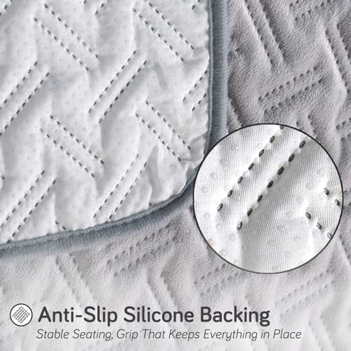 Image of HOKIPO Premium Velvety Quilted Anti-Slip Sofa Cover Mats for L-Shape & 1 /2 /3 Seater Sofa | Make Your Own Sofa Cover Set, 'Softline Quilted Series' 70(W) x 180(L) cm | Arctic Grey (AR-6318-DGRY)