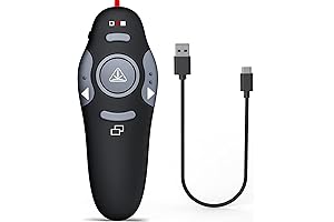 Rechargeable Wireless Presenter Clicker with Red Laser Pointer
