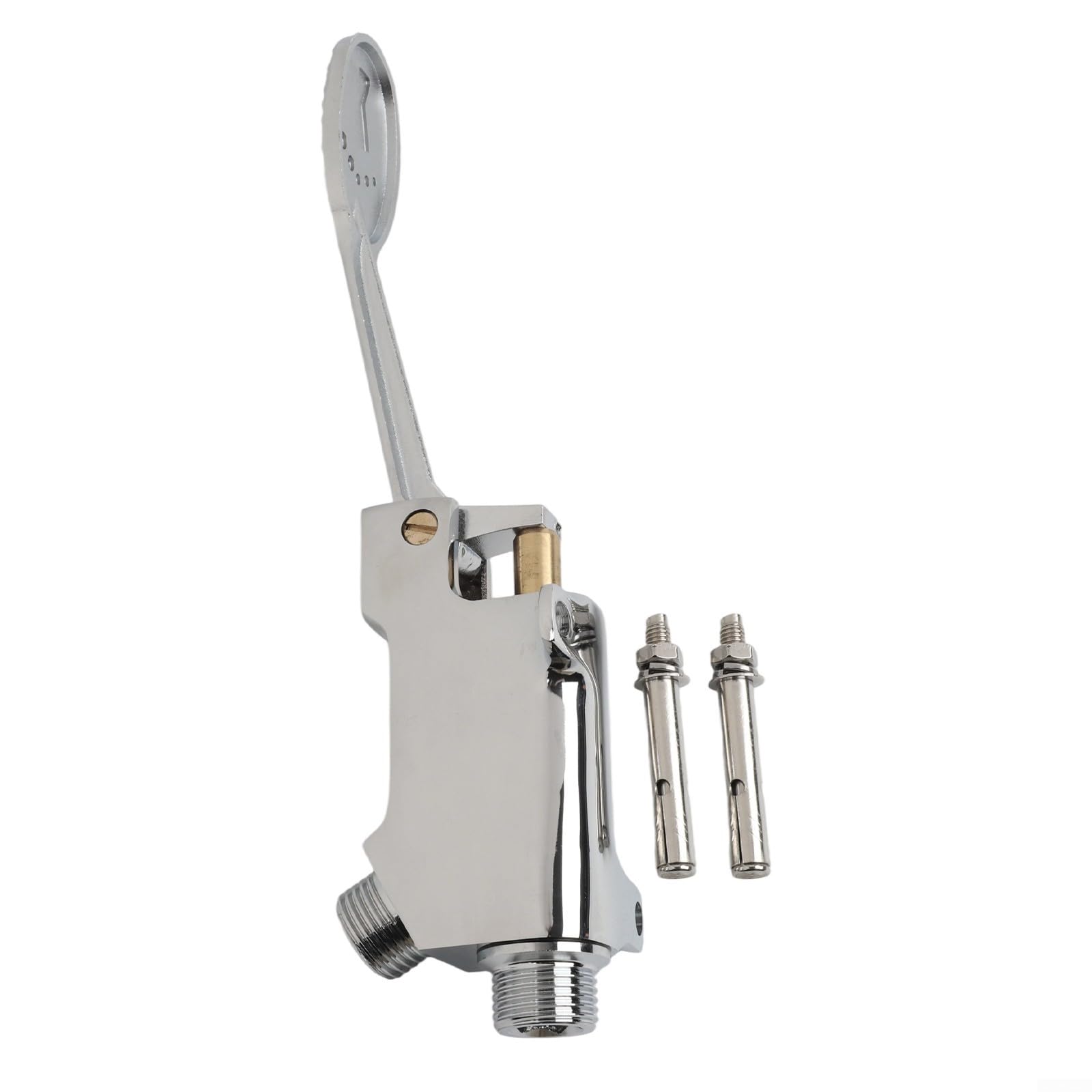 Válvula de control de pedal comercial para grifo de lavabo de baño, construcción de cobre y acero inoxidable 304, flujo de agua manos libres con entrada y salida G1/2 pulgadas,