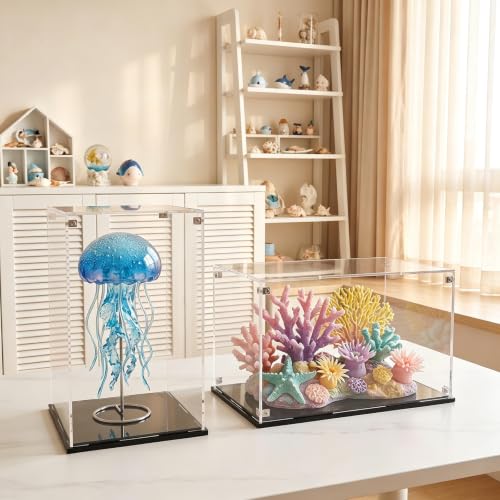 Image of Assemble Clear Acrylic Display Box for Collectibles 10 x 6 x 6 Inch | Acrylic Box Dustproof Protection Glass Case, Clear Acrylic Action Figure Display Case for Display Action Figures Doll