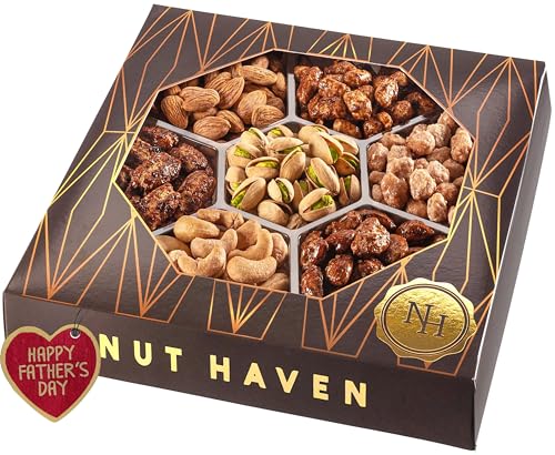 Nut Haven Holiday Gift Basket - Extra Large Assortment Of Sweet & Roasted Salted Gourmet - Assorted Food Gift Box for Christmas, Thanksgiving, Fathers Day, Mothers Day, Sympathy, Family, Men & Women