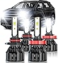 CHUSYYRAY Compatible with 2015 2016-2022 Ford Edge Escape EcoSport Expedition LED Headlight Bulbs, 9005/HB3 High Beam H11 Low Beam Bulbs, 100W 22000LM 6500K Super Bright, Plug N Play, Pack of 4