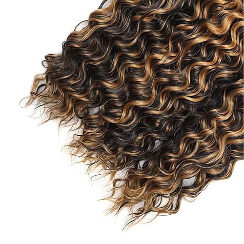 Jerry Curly Virgin Human Hair Bundles Highlight Two Tone Black and Honey Blonde 24 26 28 Inch Brazilian Remy Hair Extensions 12A 3 Bundles Double Weft Soft Silky Weave for Black Women — view 5