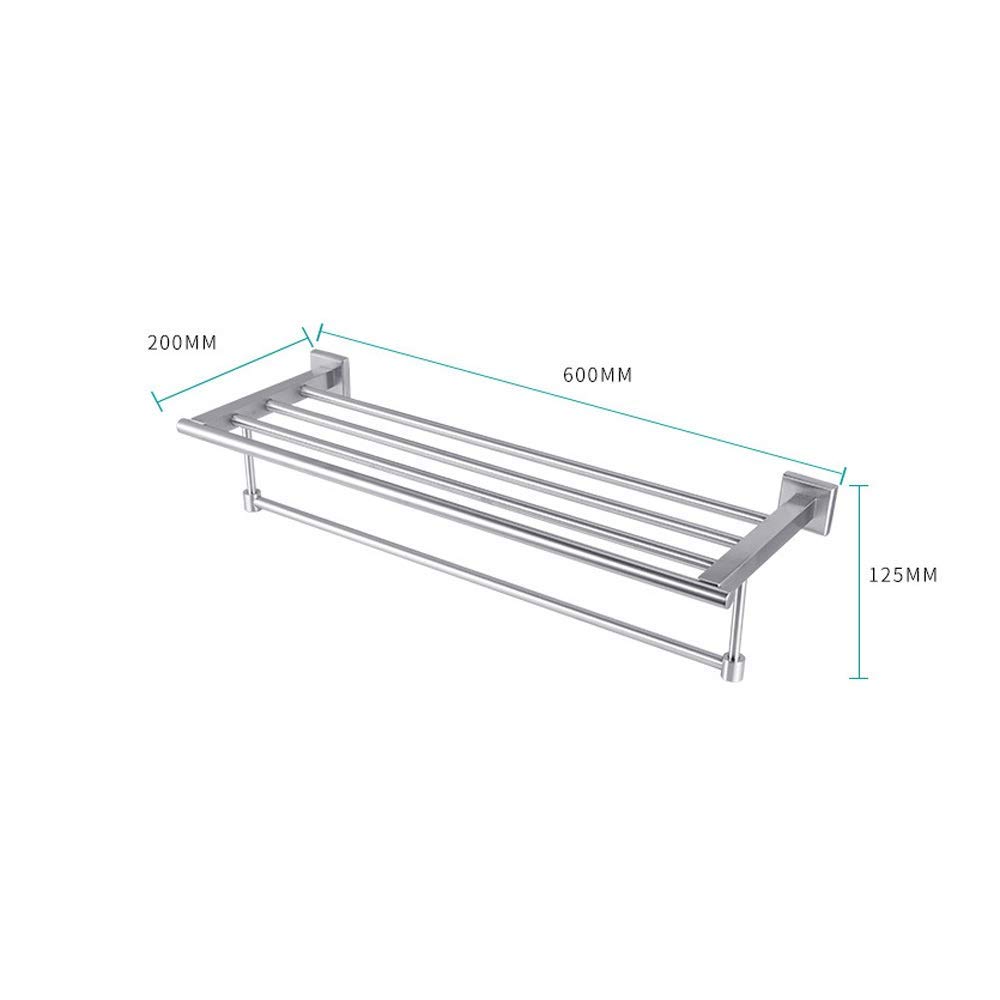 Portasciugamani, mensola da Bagno in Acciaio Inox con Gancio, Multifunzione, da Parete, per Bagno, Cucina e Cucina/Stile 1