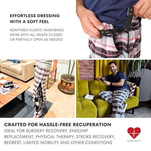Image of Inspired Comforts Unisex Tearaway Post Surgery Recovery Pajama Pants with Side Snaps & Pockets