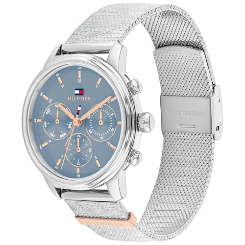 Image of Tommy Hilfiger Blake Quartz Analog with Blue Dial Rose Gold Stainless Steel Strap Watch for Women - TH1782807