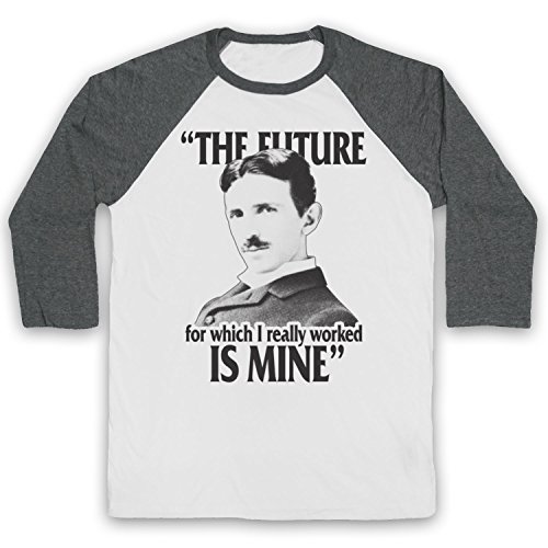 T-Shirt Retro de Base-Ball Nikola Tesla 3/4 Idéal pour un Look Casual au Quotidien