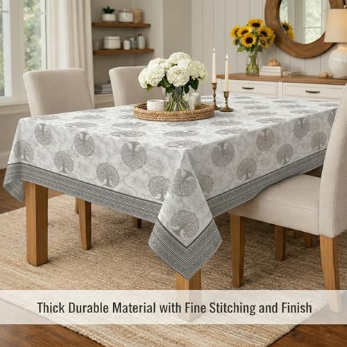 Image of STITCHNEST 'Tavola Luxe Series' Dining Table Cover 60x90 Inches | 6 Seater - 8 Seater Rectangular Dining Table Cover | Premium Fabric, Washable & Colour Fast