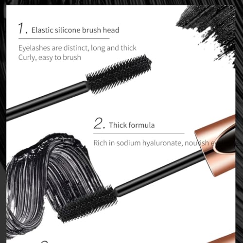 Ninnyi 2PCS 4D Silk Fibre Telescopic Mascara Black for Mature Ladies, Extra Long Thick and Voluminous Lash - Image 6