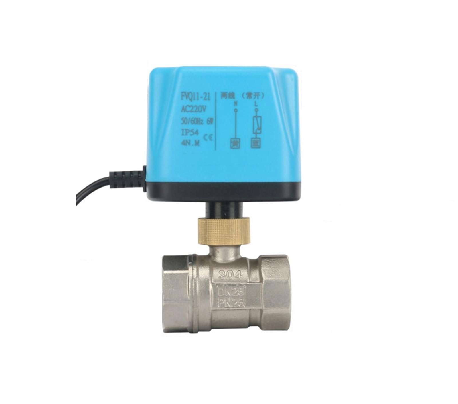 HDPHCRIUN 1inch Stainless Steel Normally Closed Motorized Ball Valve 220V 12V 24V 2-Wire Electric 1Pcs(NORMALLY CLOSED-110VAC)