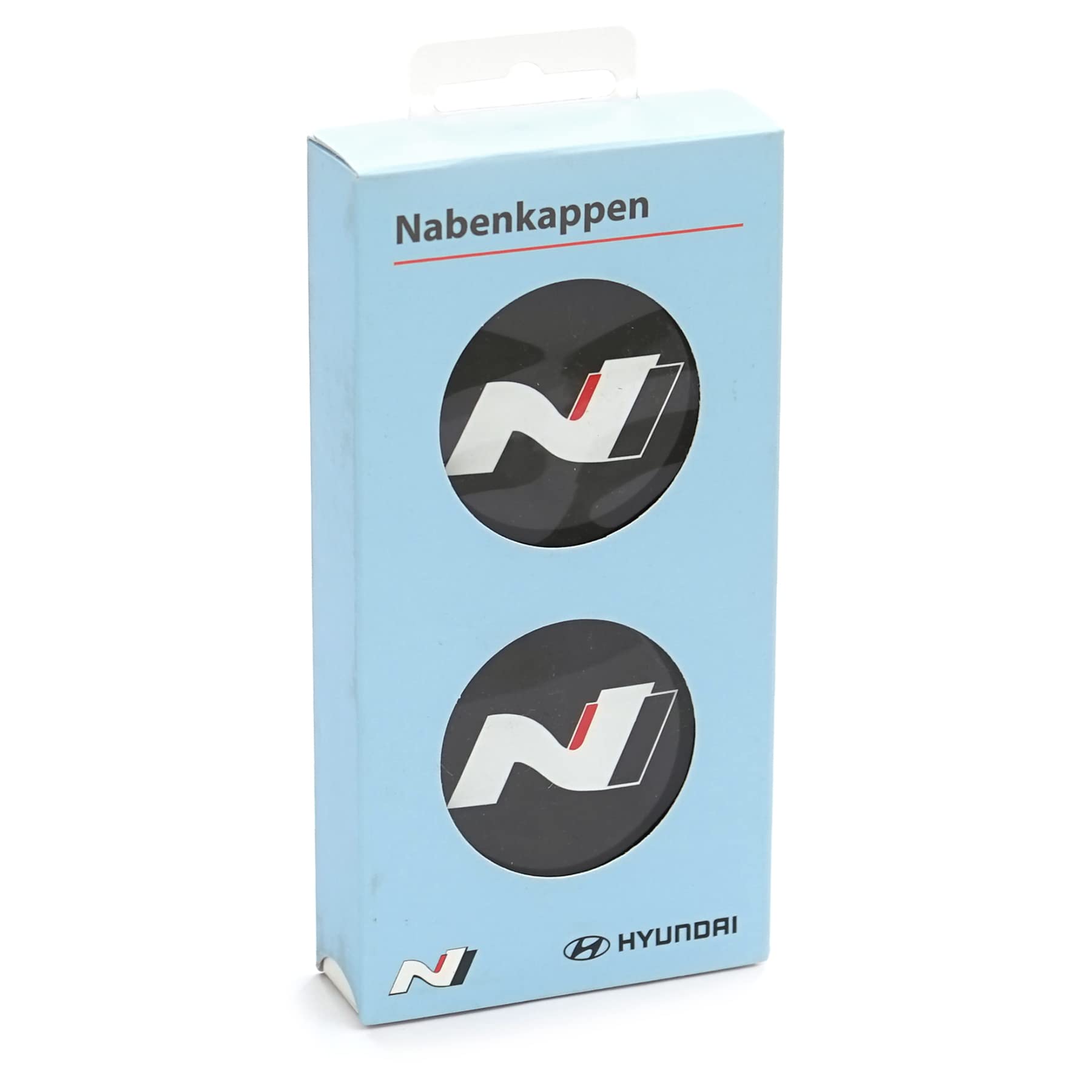 Hyundai 999XX01129 Radzierkappen (4 Stück) Radnabenkappen Nabenkappen, mit N-Logo, schwarz, 60 mm