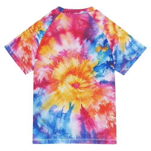 CaTaKu Tie Dye Boys Rash Guard Swim Shirts Toddler Quick Dry UPF 50+ Rashguard Short Sleeve 3-12T2