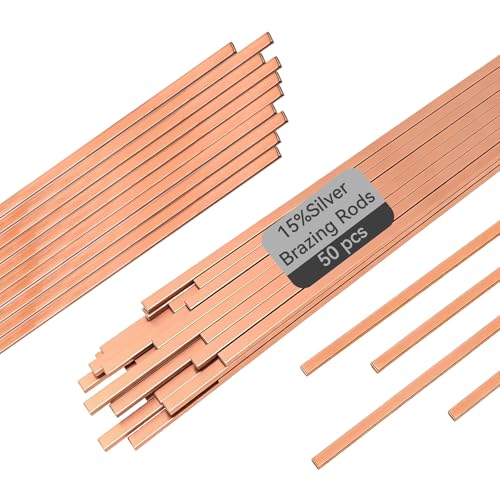 NIEFARG 15% Silver Brazing Rods, 40 PCS Brazing Rods, BCuP-5 Welding Sticks, 9.84x0.05x0.13 in Alloy...