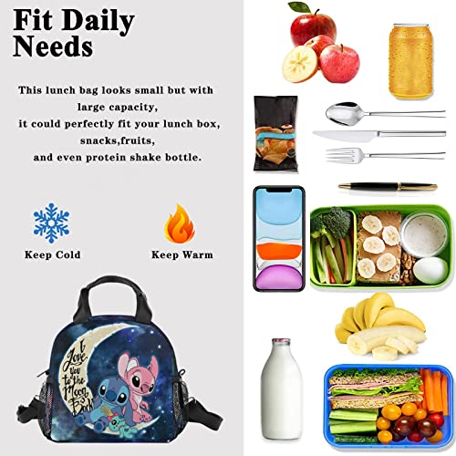 Bxxnos Cute Anime Cartoon Insulated Lunch Bag With Adjustable Shoulder Strap,Durable Freezable Lunch Box, Reusable Lunch Box Insulated For Women,Men,Kids, Work, Office, Picnic, Outdoor #TOP1