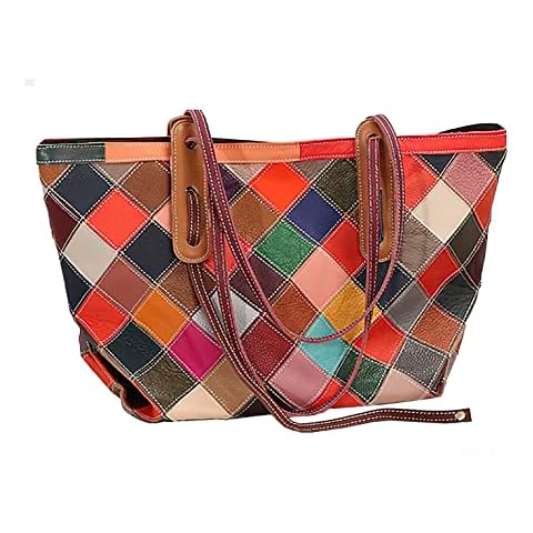 Florence Happy @ England Genuine leather Patchwork bags Handbag Shoulder Zip Top Cross Body (Patchwork shoulder bag) Cover