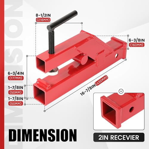 Image of ECOTRIC Clamp-On Trailer Hitch with 2 inch Receiver Adapter for Tractor Buckets