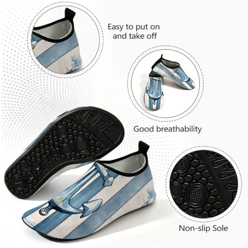 Zapatos acuáticos sin cordones con diseño retro náutico y rayas 4
