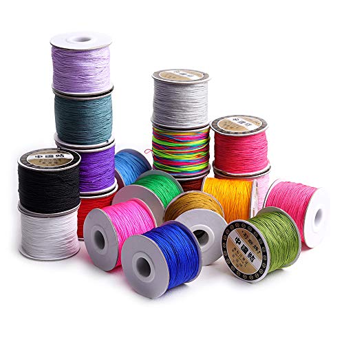 120 Meters 131 Yard Nylon Handcraft Braid Rattail Beading Cord Chinese Knotting Thread Rope Multi-Color Diameter 0.8Mm #TOP4
