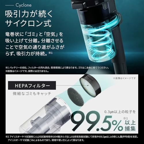 アイリスオーヤマ 軽量コードレススティッククリーナー SCD-AZ18P2-B