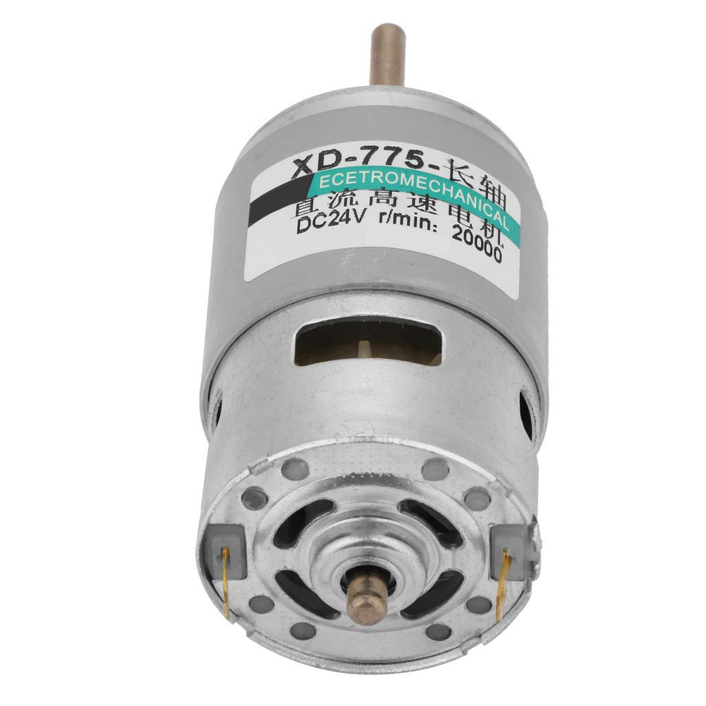 Reversible DC Motor Mini 12V/24V 80W CW/CCW 775 Permanent Magnet Gear Motor High Speed Low Noise for DIY Generator (24V20000RPM)