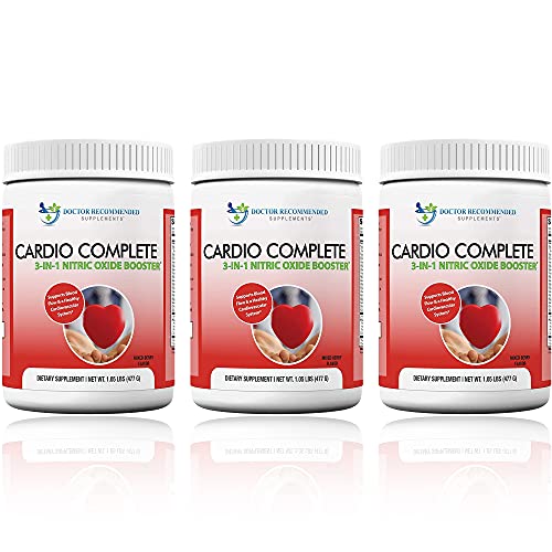 Cardio Complete - Heart Health Support Powder Supplement - 3-in-1 Nitric Oxide Booster with 5,000 L-Arginine, 1,000mg L-Citrulline, and Hawthorn Berry