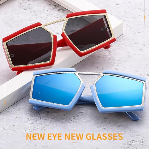 Lunettes de soleil oversize grand format verres miroirs rétro UV400
