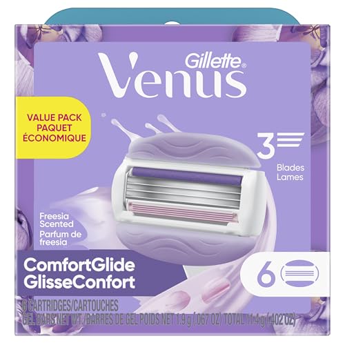 Gillette Venus ComfortGlide Freesia Women's Razor Refills, 6 Refill Cartridges, Fits Venus Reusable Razor Handles, 3-Bladed with Built-in Shave Gel Bars - image 8