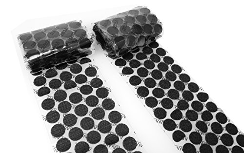 VViViD Hook 'N Loop 3/4 Inches Industrial Strength Black Adhesive 250 Dot Roll Pack