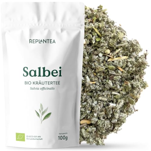 BIO Salbeitee Lose 100g | Salbeiblätter Geschnitten & Getrocknet | Gegen Schwitzen & Hitzewallungen | Zur Linderung von Hals- und Rachenbeschwerden