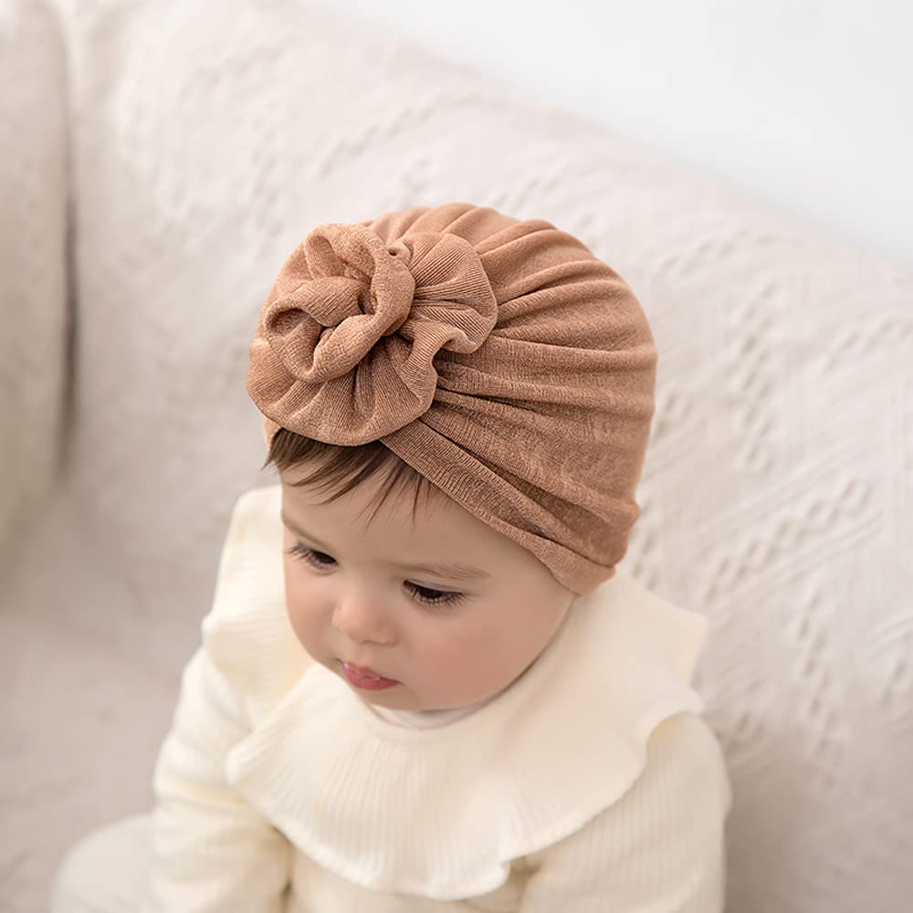 Gorro de algodón suave y bonito para bebés recién nacidos, con lazo