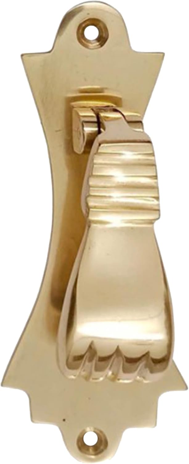 “Small Hand” Brass Door Knocker (Polish Lacquered Finish) - Supplied as 1 Piece Per Pack