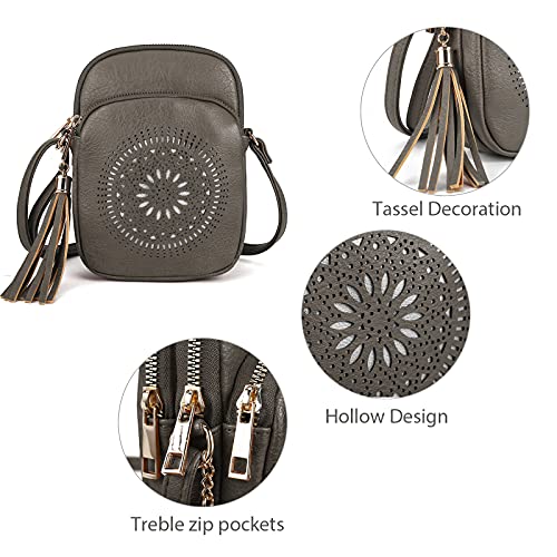 Image of AFKOMST Small Crossbody Phone Purse for Women, Triple-Zip Compartments