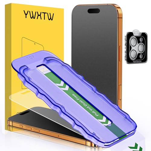 YWXTW 2 Pack for iPhone 17 Pro Max Matte Screen Protector 6.9 Inch+1 Set Camera Lens Protector [1S Pull-Out] Anti Glare Anti Fingerprint 17 Pro Max Glass Screen Protector Bubble Free Smooth as Silk