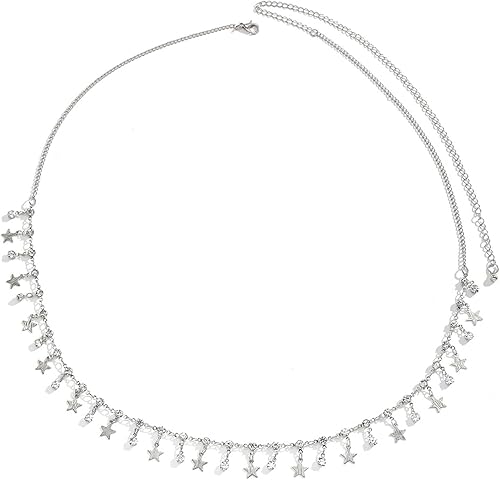 Miniatura 5 de Sexy estrellas colgante de diamantes de imitación cadena de cintura cinturón verano estrella borla cadena cuerpo cadena festival rave vientre collar