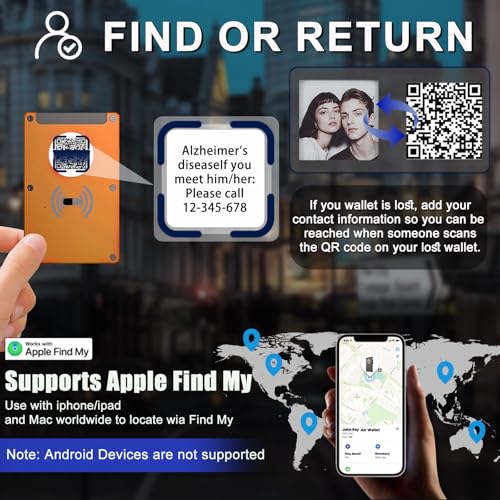 Trackable Wallet With Personalized E-Ink Screen - RFID-Blocking Wallets with Custom E-Photo/Text/Contact Information, Slim Credit Card Holder Built-in Find My Tracker, Gift for Men/Women2