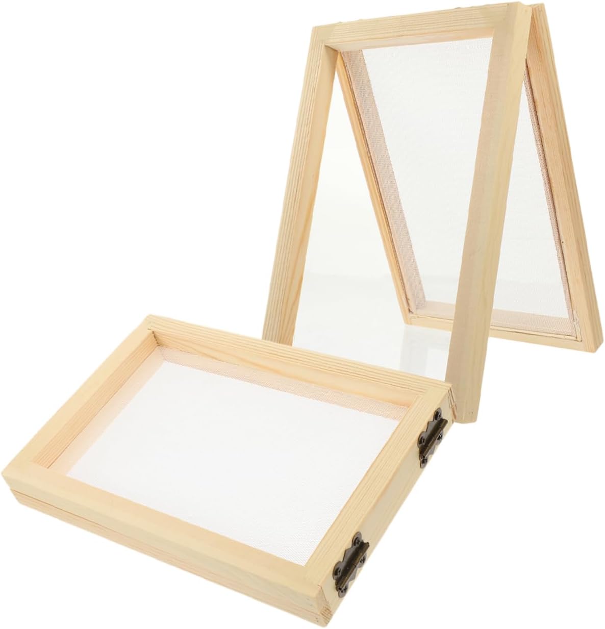 VICASKY 4sets Handmade Paper Frame Wood Screen Frame for Papermaking DIY Paper Craft Kit 2pcs*4