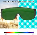 FreeMascot IPL 200nm-2000nm Laser Safety Glasses for Laser Hair Removal Treatment and Laser Cosmetology Operator Eye Protection (Green)