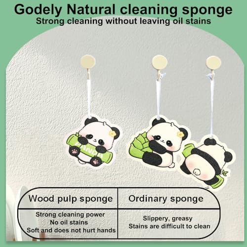 Image of Natural Sponge, Wood Pulp Cotton Cleaning sponges, Dish Sponges, Made of Natural Plant fibers,Soft＆Scratch-Resistant, Strong Cleaning Effect, Grease-Free, can be Long-Term Repeated use (6 Pcs)