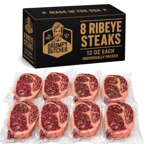 Grumpy Butcher Aged Ribeye Steaks, USDA Top Choice Beef, 8 Pack