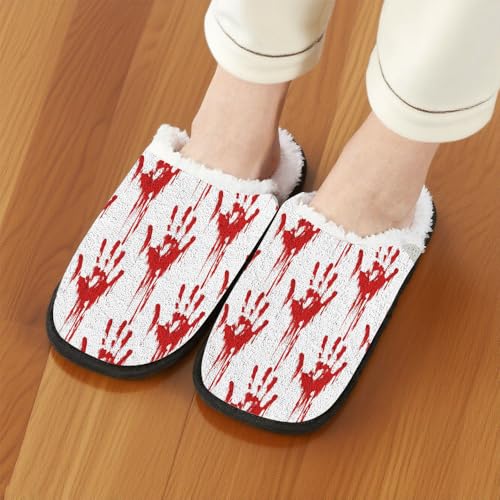 Mens Halloween Slippers Women Non Slip pumpkin ghost spooky spider web skeleton Cozy Fluffy Slipper Memory Foam Fleece-Lined Fall Winter Warm Travel Plush Comfy House Shoes Holiday Gifts2