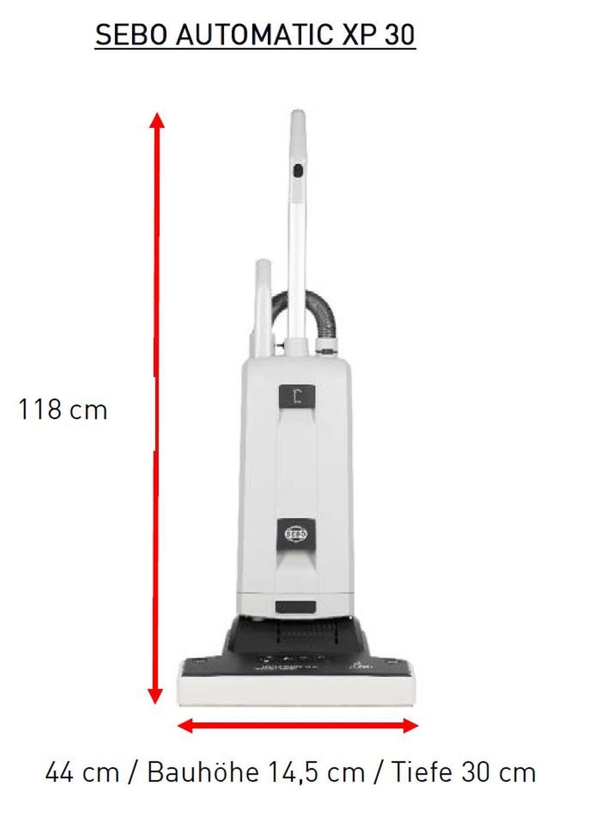 SEBO AUTOMATIC XP 30 Profi-Bürstsauger, grau, Leistung: 890W, 44cm Arbeitsbreite, 13m Aktionsradius., automatische Einstellung Bürsthöhe, wechselbarer Bürstenstreifen, mit Polster- und Fugendüse
