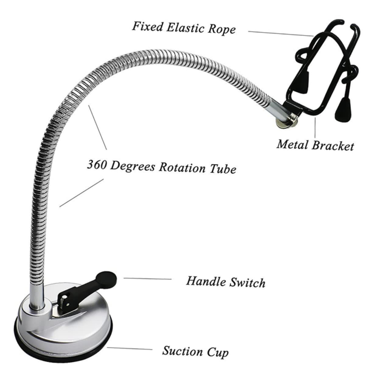 AUTSUPPL Djustable Hair Dryer Stand Suction Cup Holder for Bathroom Hands- Easy Install Alloy Rubber Constructi