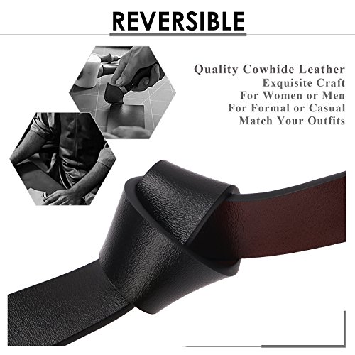 XZQTIVE Reversible Leather Belts for Women with Rotated Metal Buckle Fashion Women Belts4