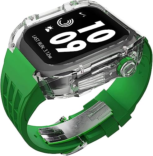 Bracelet en caoutchouc transparent sport et chic pour Apple Watch 45mm du bureau à la salle