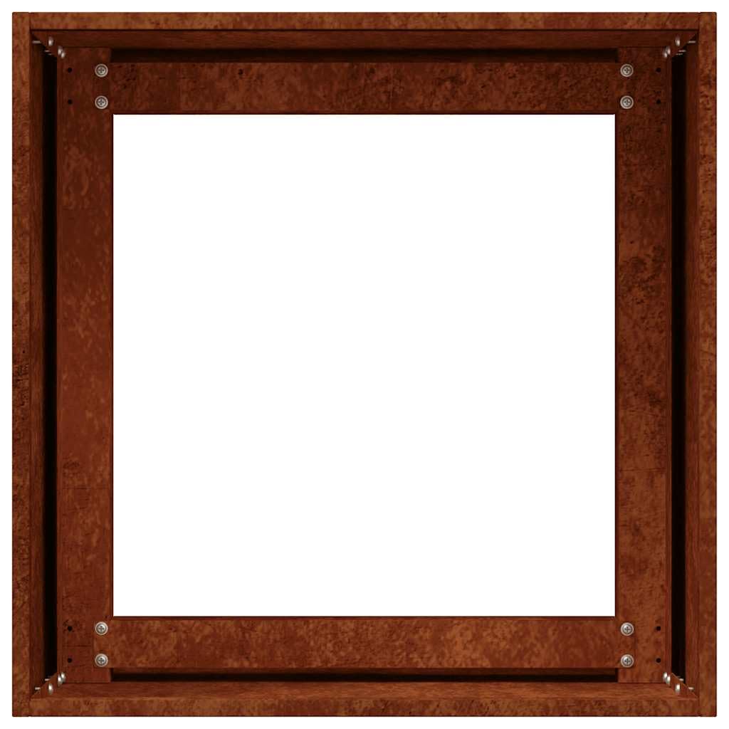 Doniczka Rusty 40x40x40 cm Stal Kortenowska Podwyzszona Grzadka Ogrodowa Otwarte Dno Stabilna Donica na Balkon Taras Ogrod