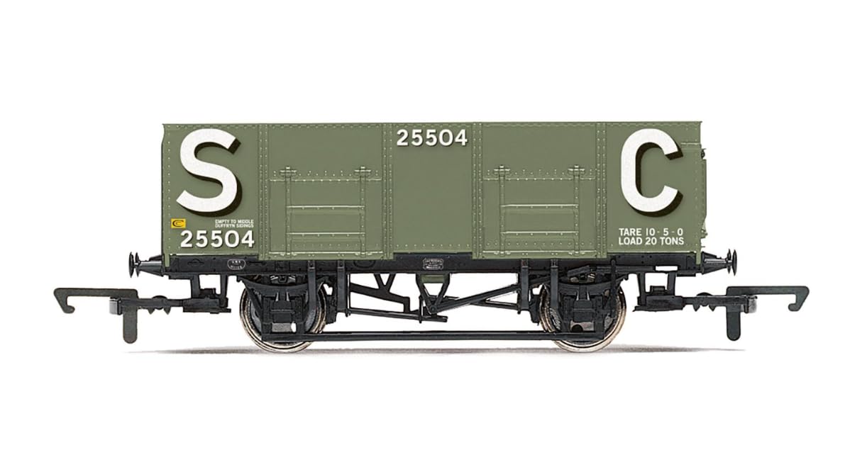 Hornby R60256 Stephenson & Clarke, 21T Steel Mineral Wagon, 25504 - Era 3 Freight Wagons, Green