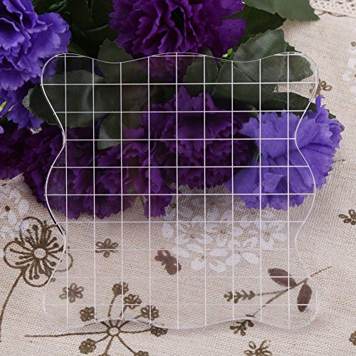 Fdit Stamp Blocks Acrylic Clear Stamping Blocks Acrylic Stamp Block with Grid Lines for Scrapbooking Crafts Making(7.5 * 7.5cm) - Image 3