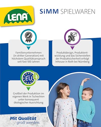 Lena 04212 EcoActives Schaufellader, ca. 33 cm, Baustellen Spielfahrzeug für Kinder ab 2 Jahre, robuster Radlader mit Griff und beweglicher Ladeschaufel, natürlicher Holzgeruch durch Holzanteil